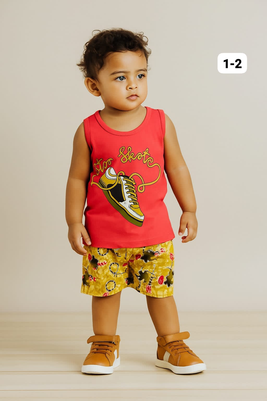 Boys Sleeveless Cotton T-shirts and Shorts