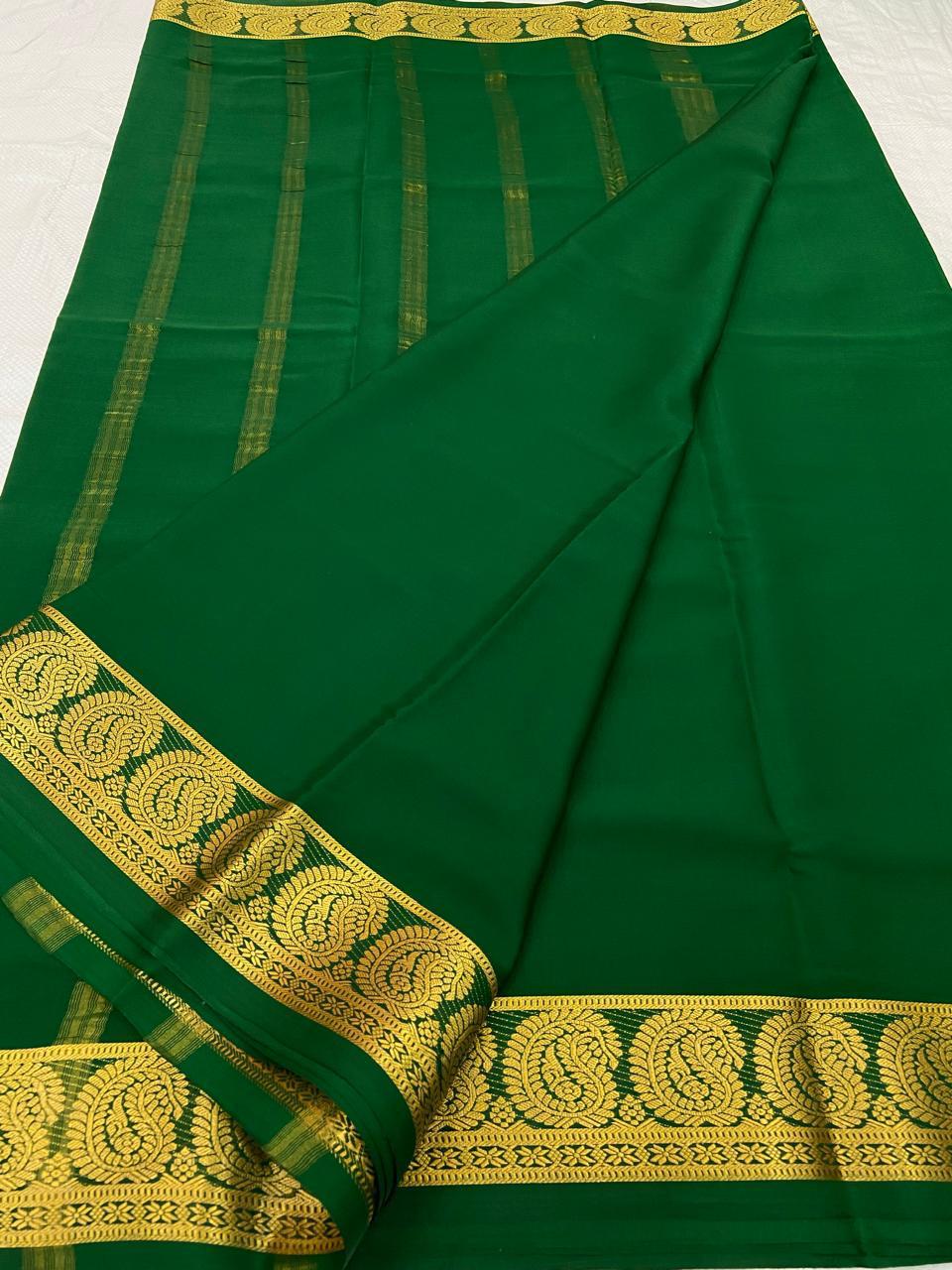 Mango Border Mysore Silk Sarees