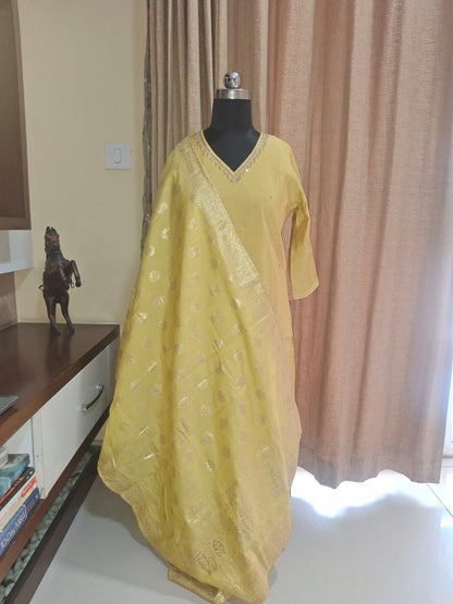 Tissue Chanderi Kurti Sets