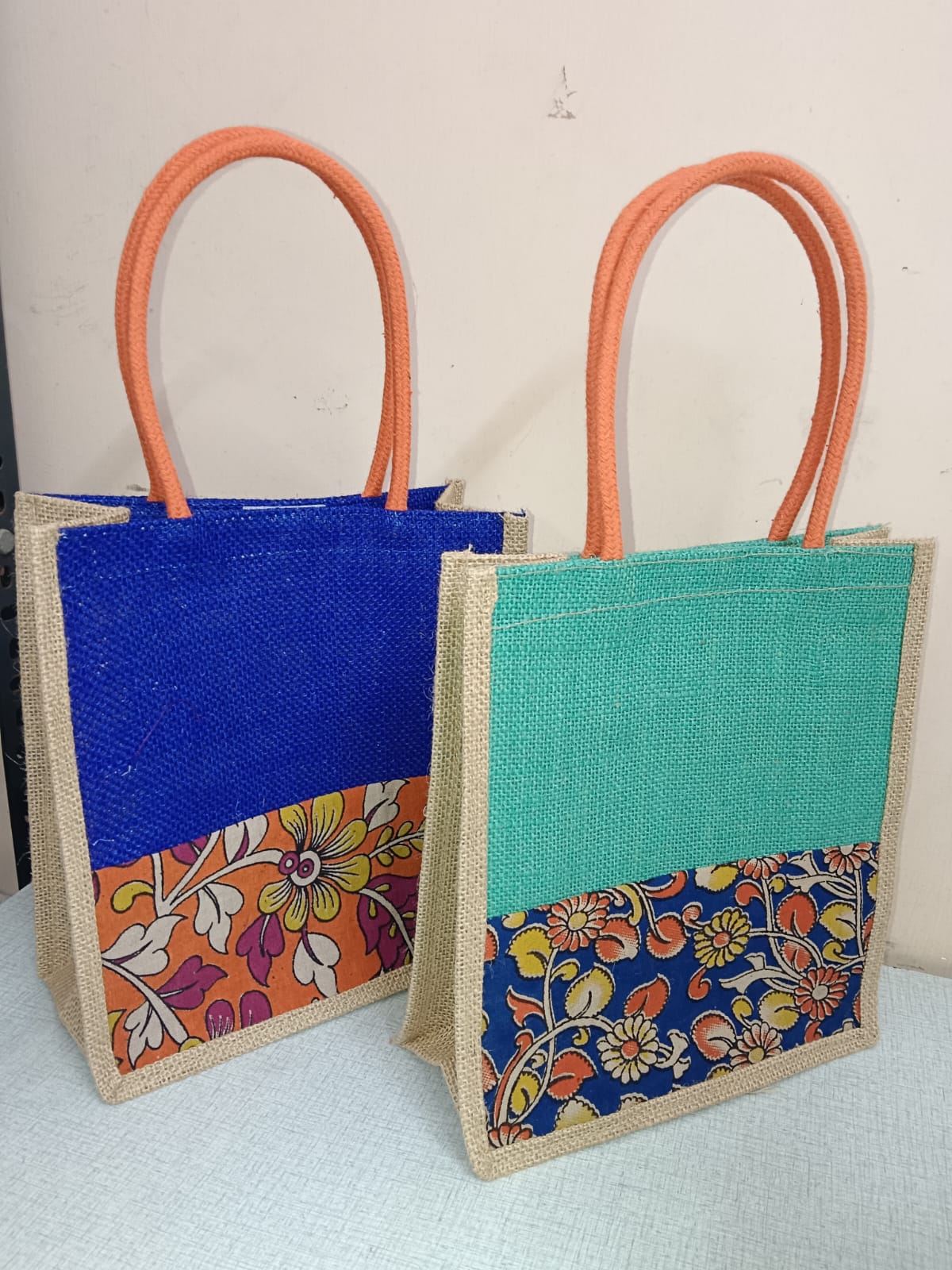 Multipurpose Kalamkari Jute Bags set of 8