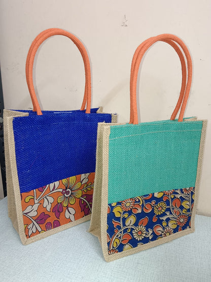Multipurpose Kalamkari Jute Bags set of 8