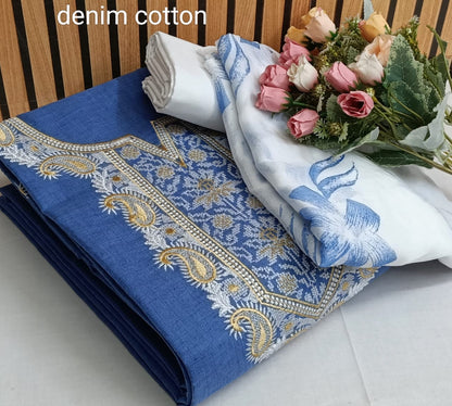 Denim cotton dress material
