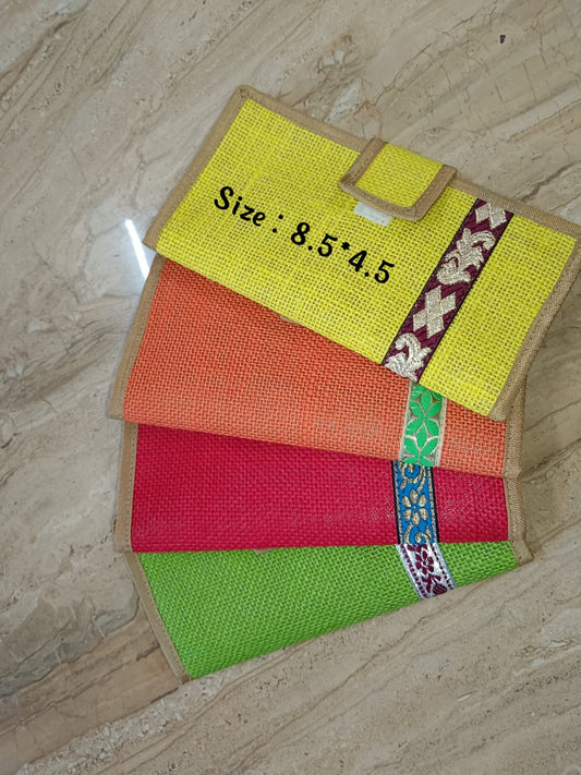 Jute Passport Pouch Set of 8