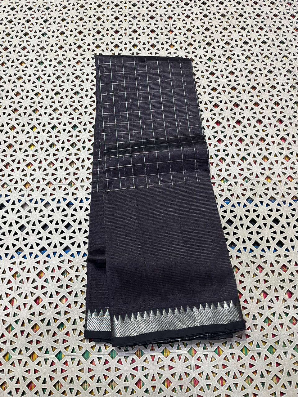 Mangalagiri  Pattu Checked Sarees