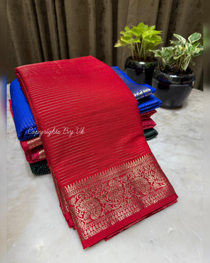 Semi Mysore Silk Checked Sarees
