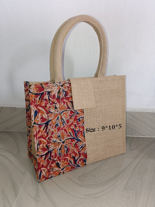 Jute Kalamkari bags set of 10
