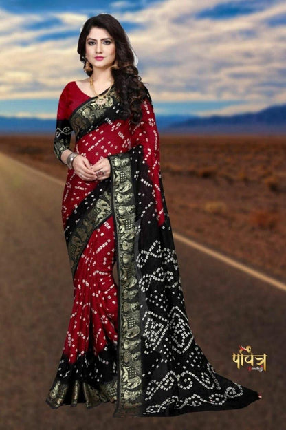 Bandhani Cotton Silk Sarees