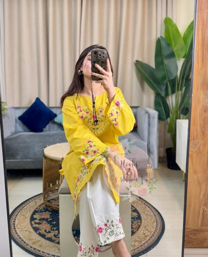 Cotton Slub Kurti Pant