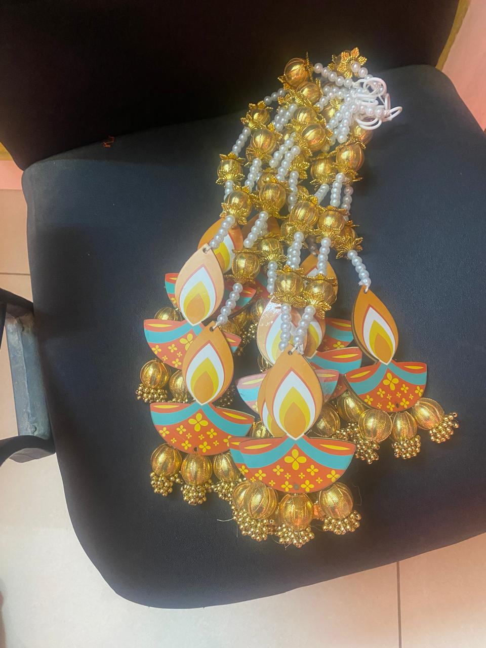 Diya Pearl Wall Hangings Set of 10