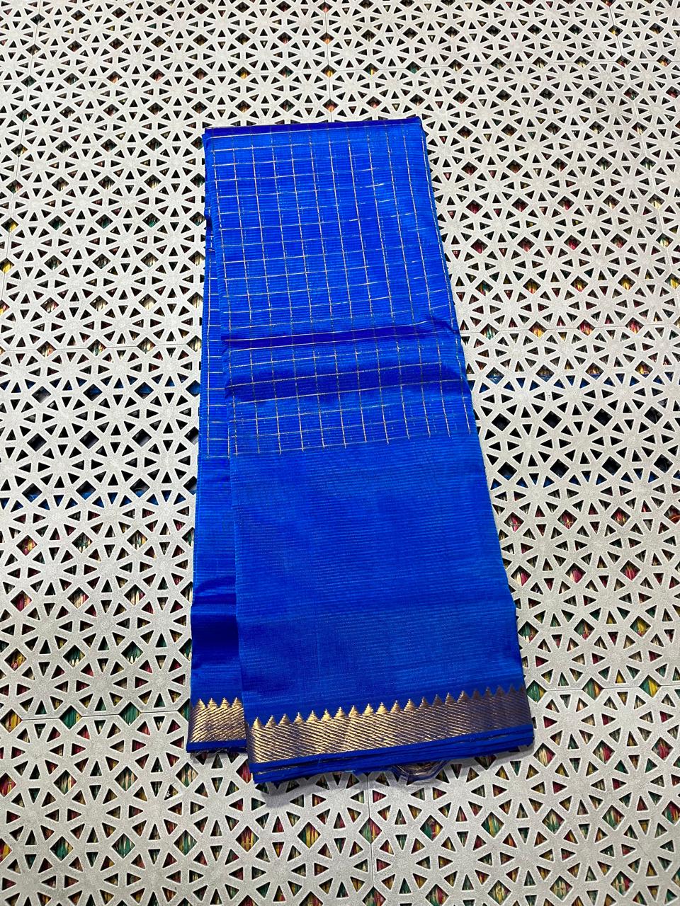 Mangalagiri  Pattu Checked Sarees