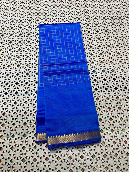 Mangalagiri  Pattu Checked Sarees