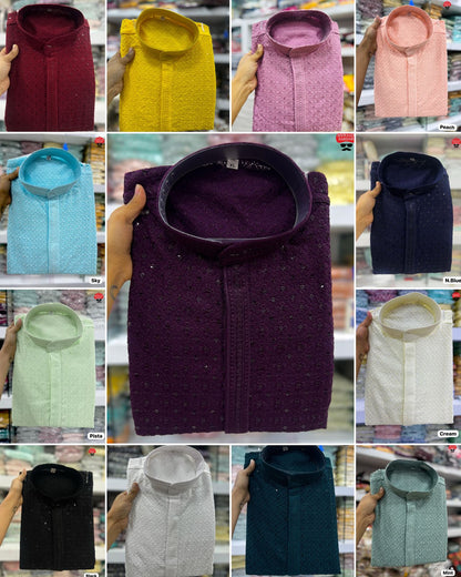 Men's Lucknowi Rayon Kurta