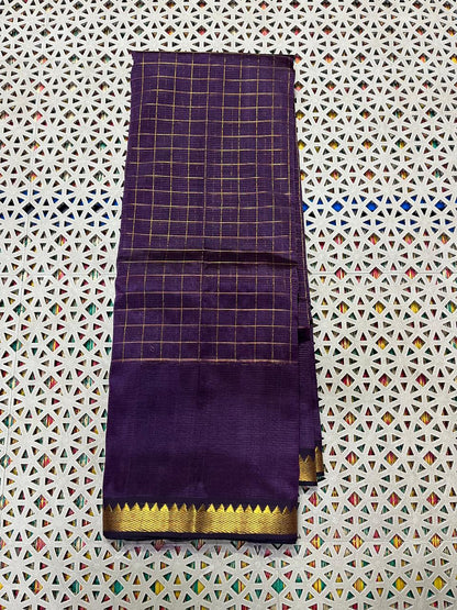 Mangalagiri  Pattu Checked Sarees