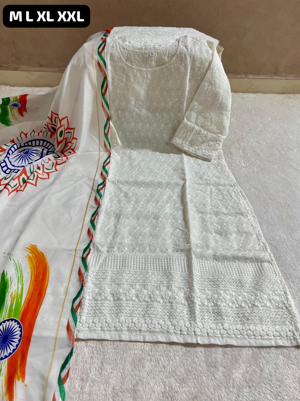 Tiranga Cotton Kurti Dupatta