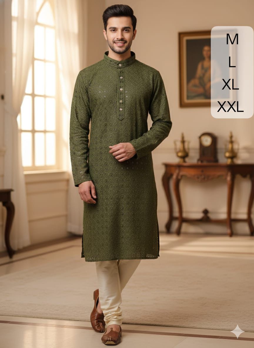 Men's Lucknowi Rayon Kurta