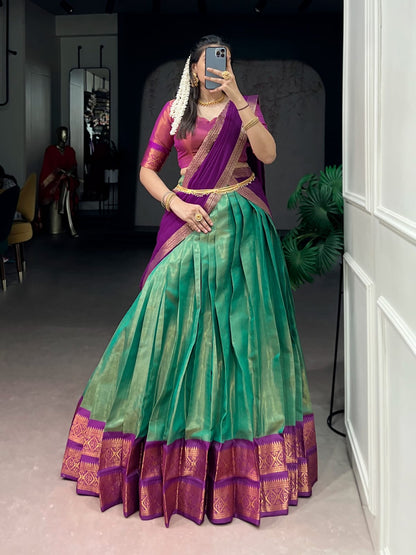 Kanjivaram Silk Lehenga Set with Georgotte dupatta