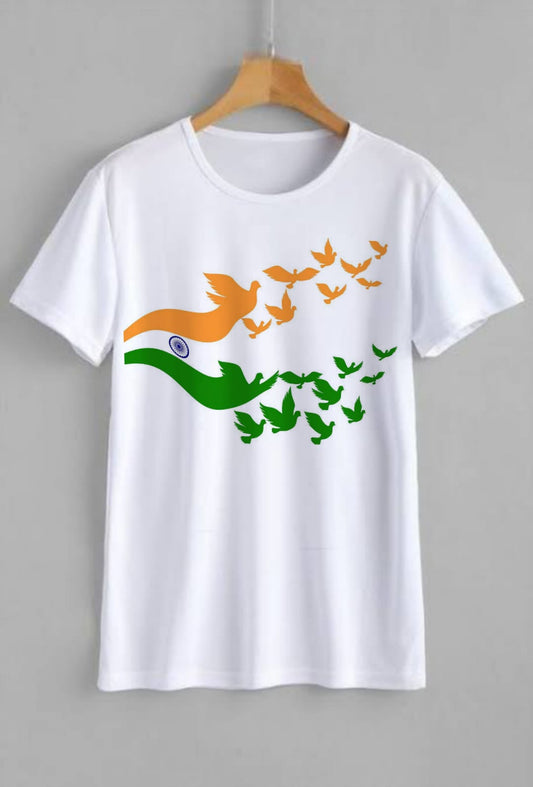 Patriotic Theme White T-shirts for Adults