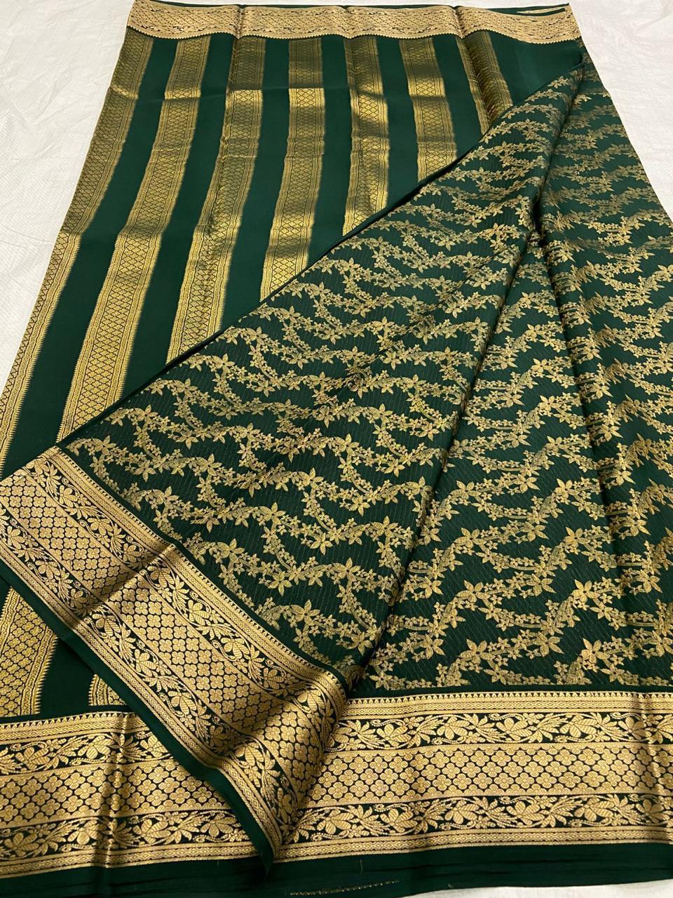 Brocade Pure Mysore Silk Sarees
