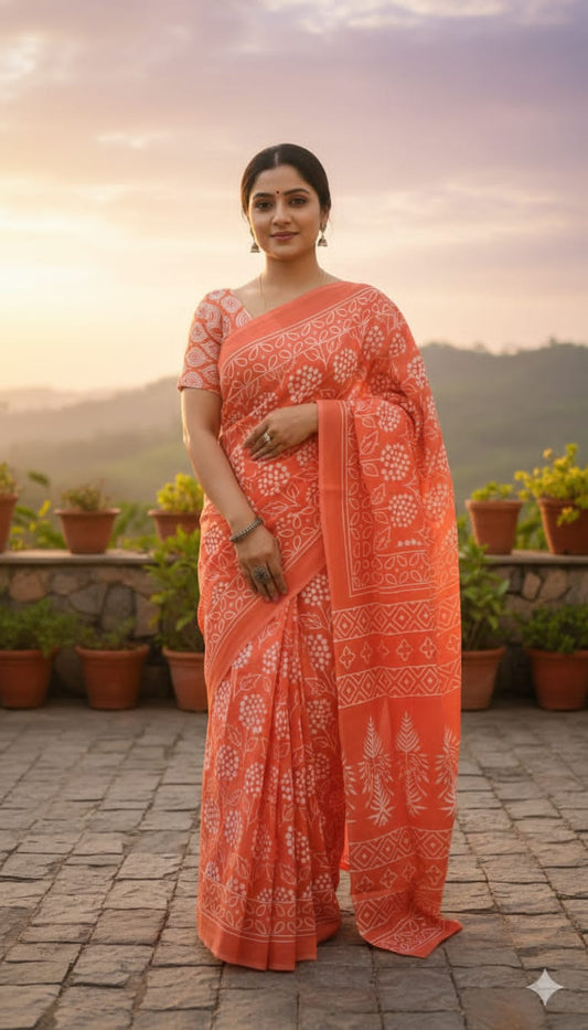 Cotton Mul Mul Sarees with Blouse