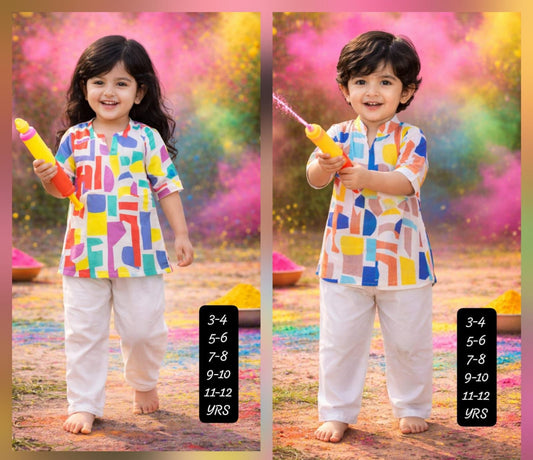 Kids Holi Kurta Pyjama