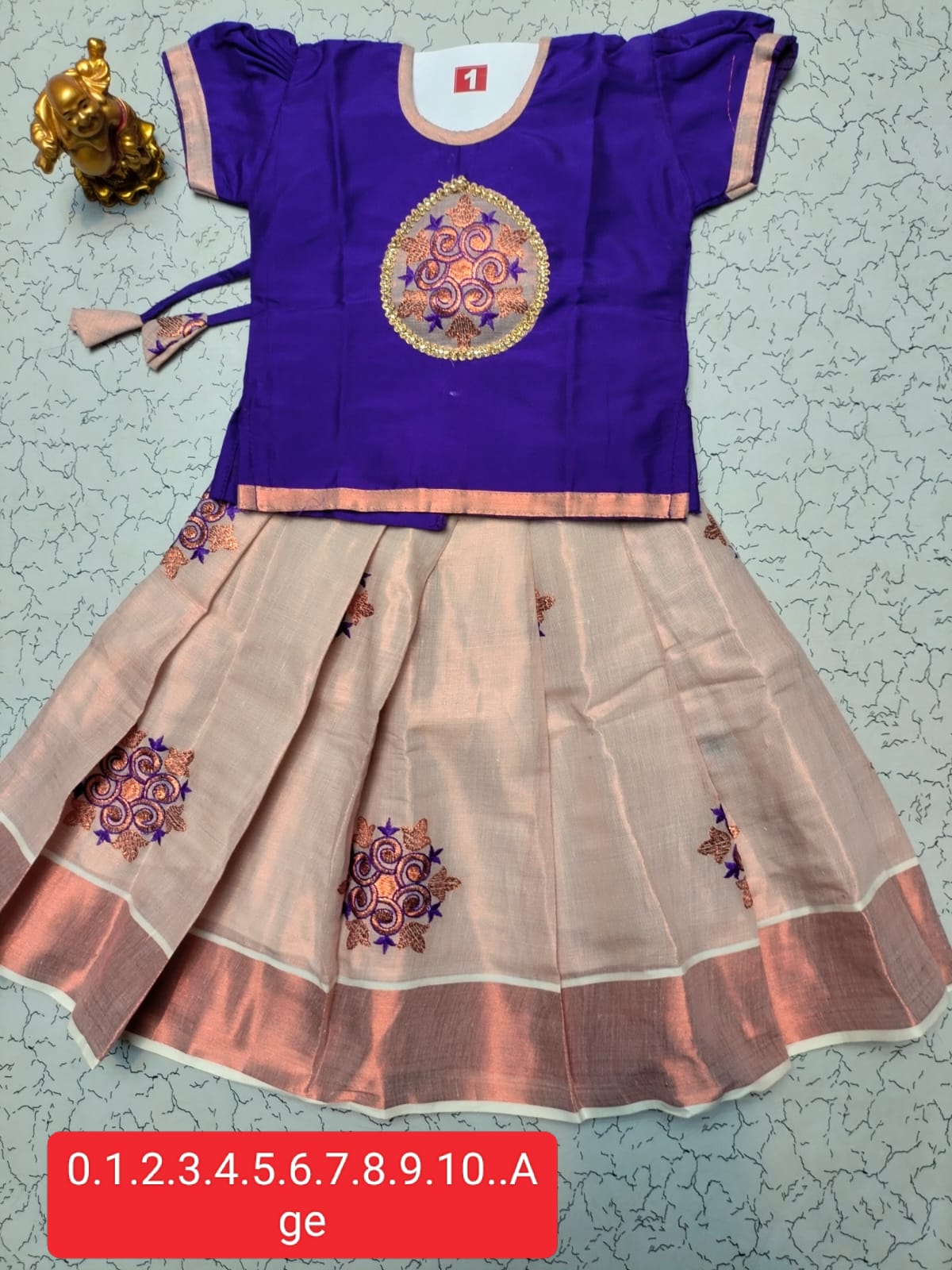 Girls Semi Silk Skirt Blouse