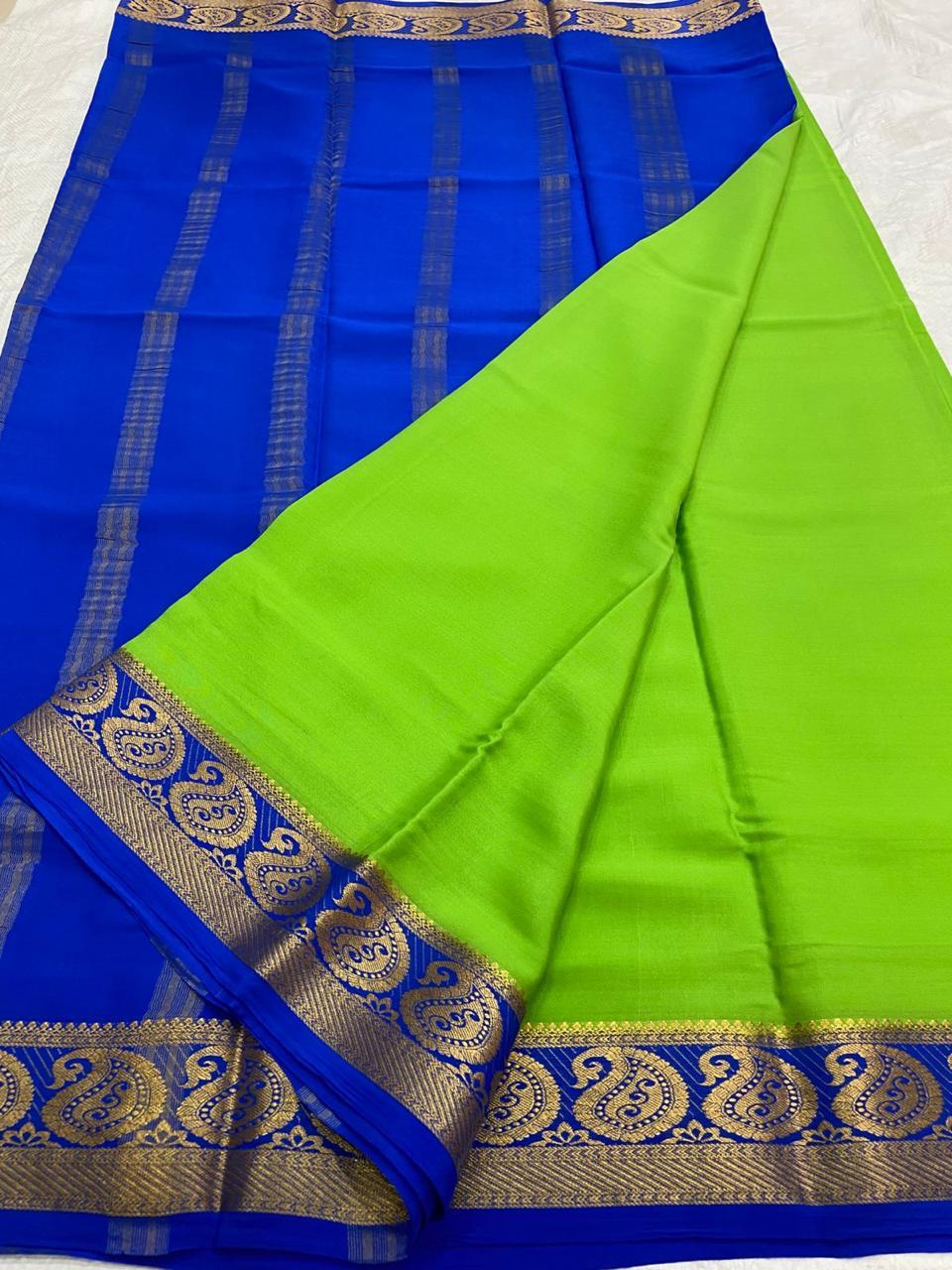 Mango Border Mysore Silk Sarees