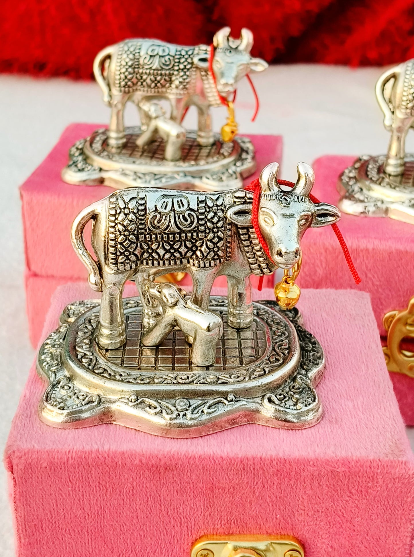 German Silver Cow Calf Set of 10
