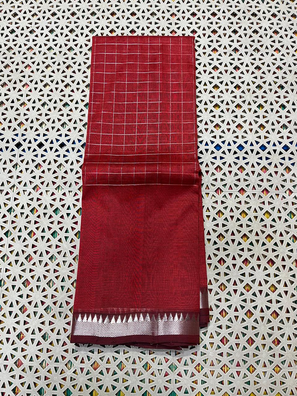 Mangalagiri  Pattu Checked Sarees