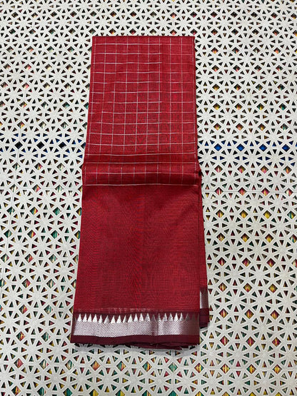 Mangalagiri  Pattu Checked Sarees