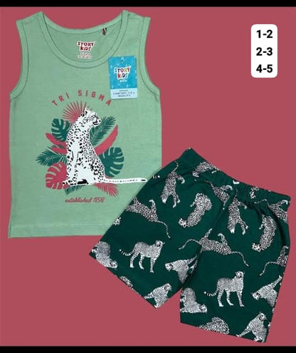 Boys Sleeveless Cotton T-shirts and Shorts