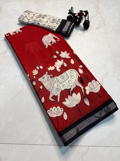 Cotton Mul Mul Sarees with Blouse