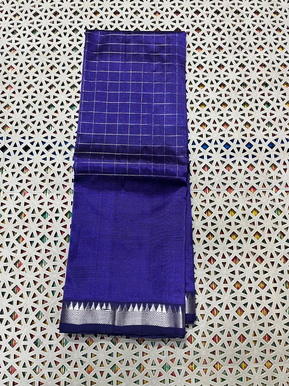 Mangalagiri  Pattu Checked Sarees