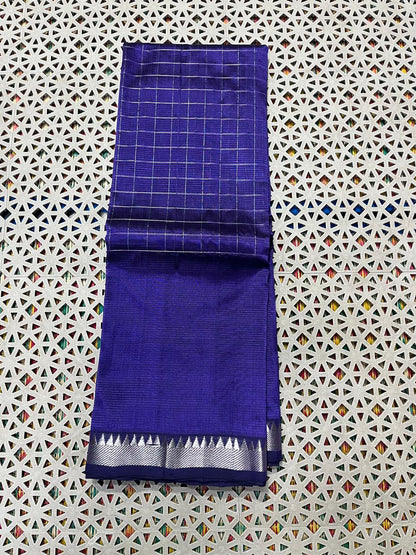 Mangalagiri  Pattu Checked Sarees