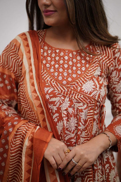 Rayon Embroidery Anarkali Kurti Sets