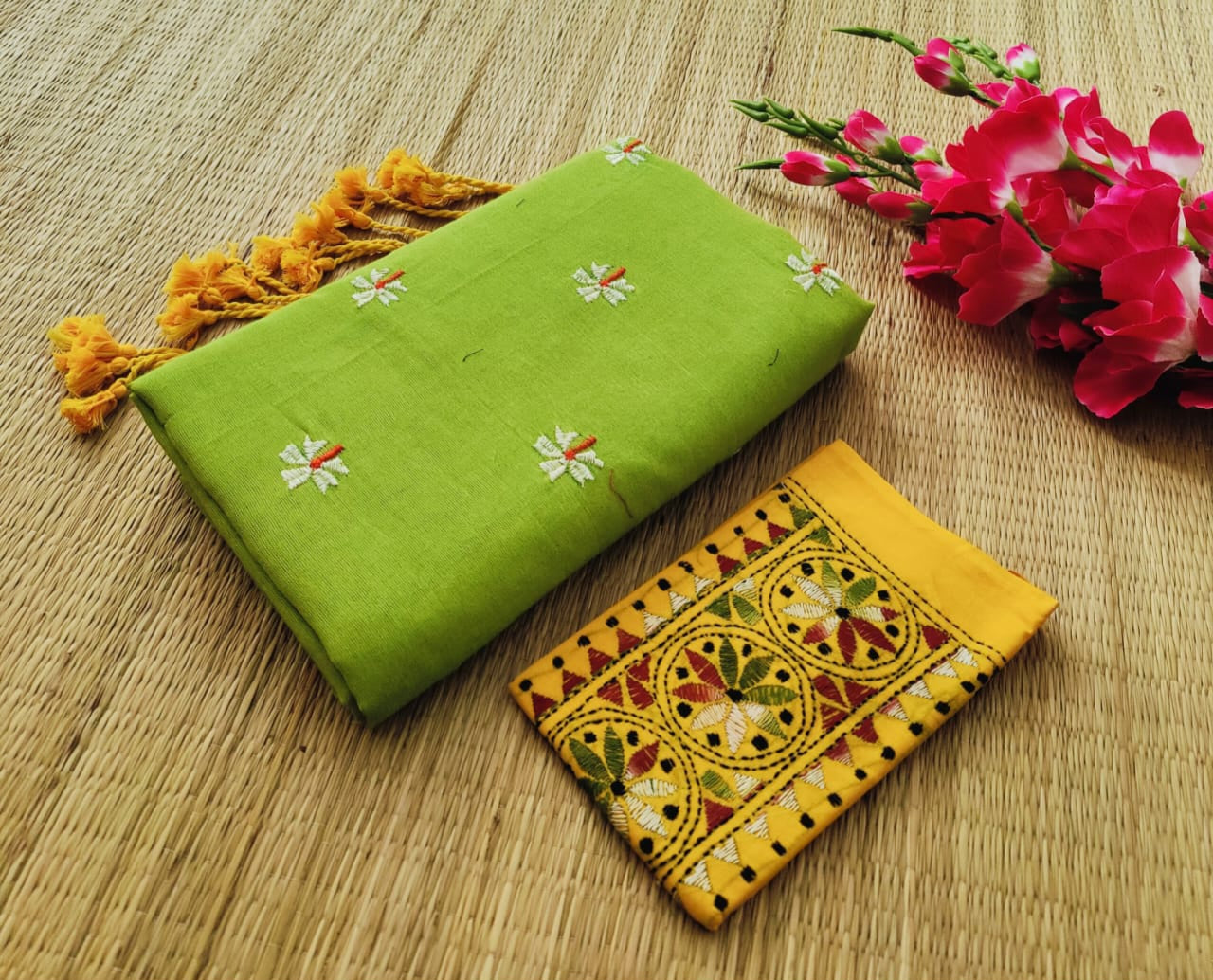 Khadi Cotton Shiuli Sarees