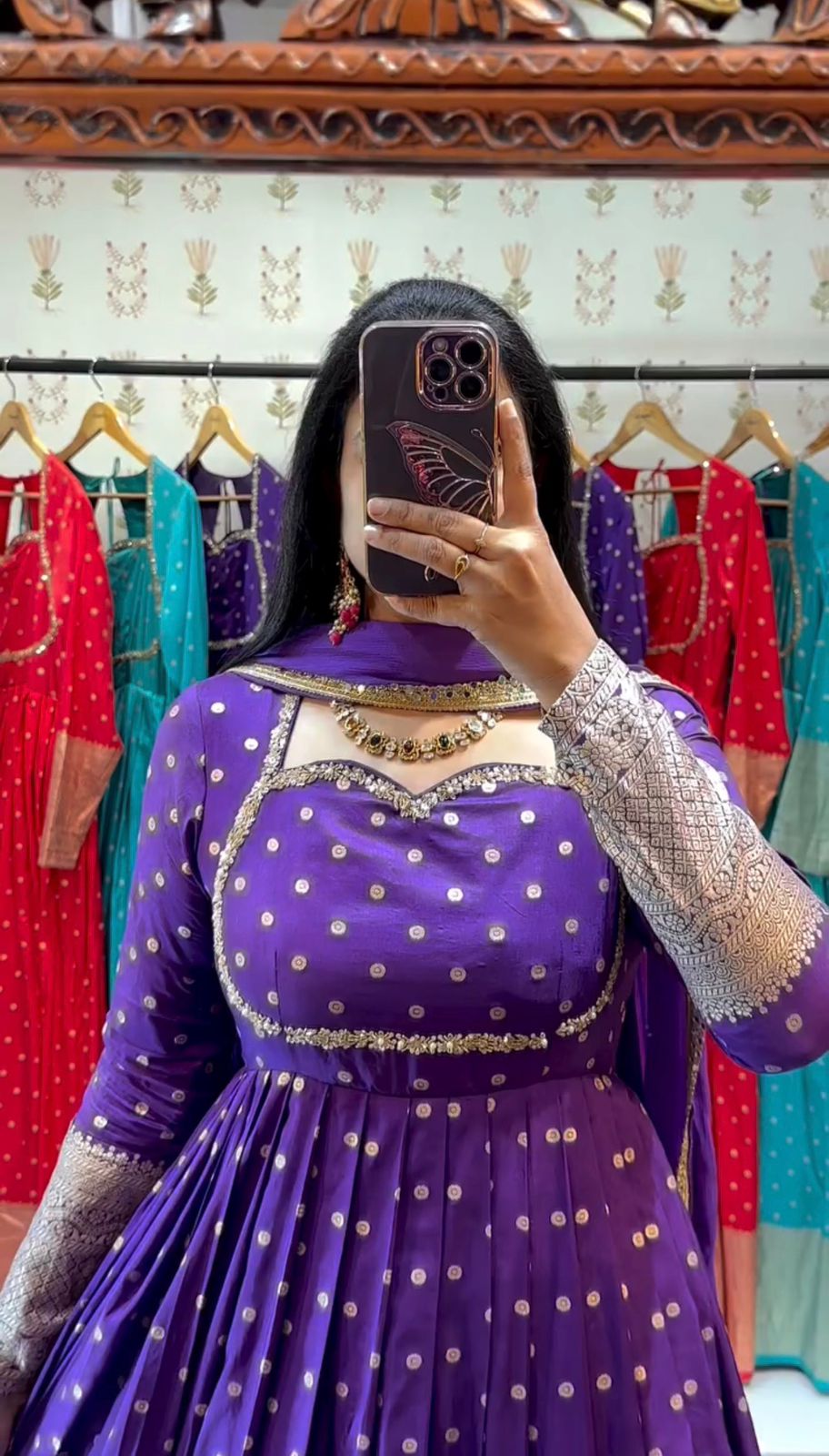 Georgette Silk Gown With Dupatta