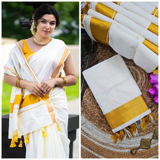 Kerala Kasavu Cotton Sarees