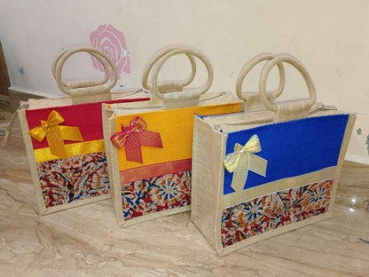 Fancy Jute Gift Bags set of 5