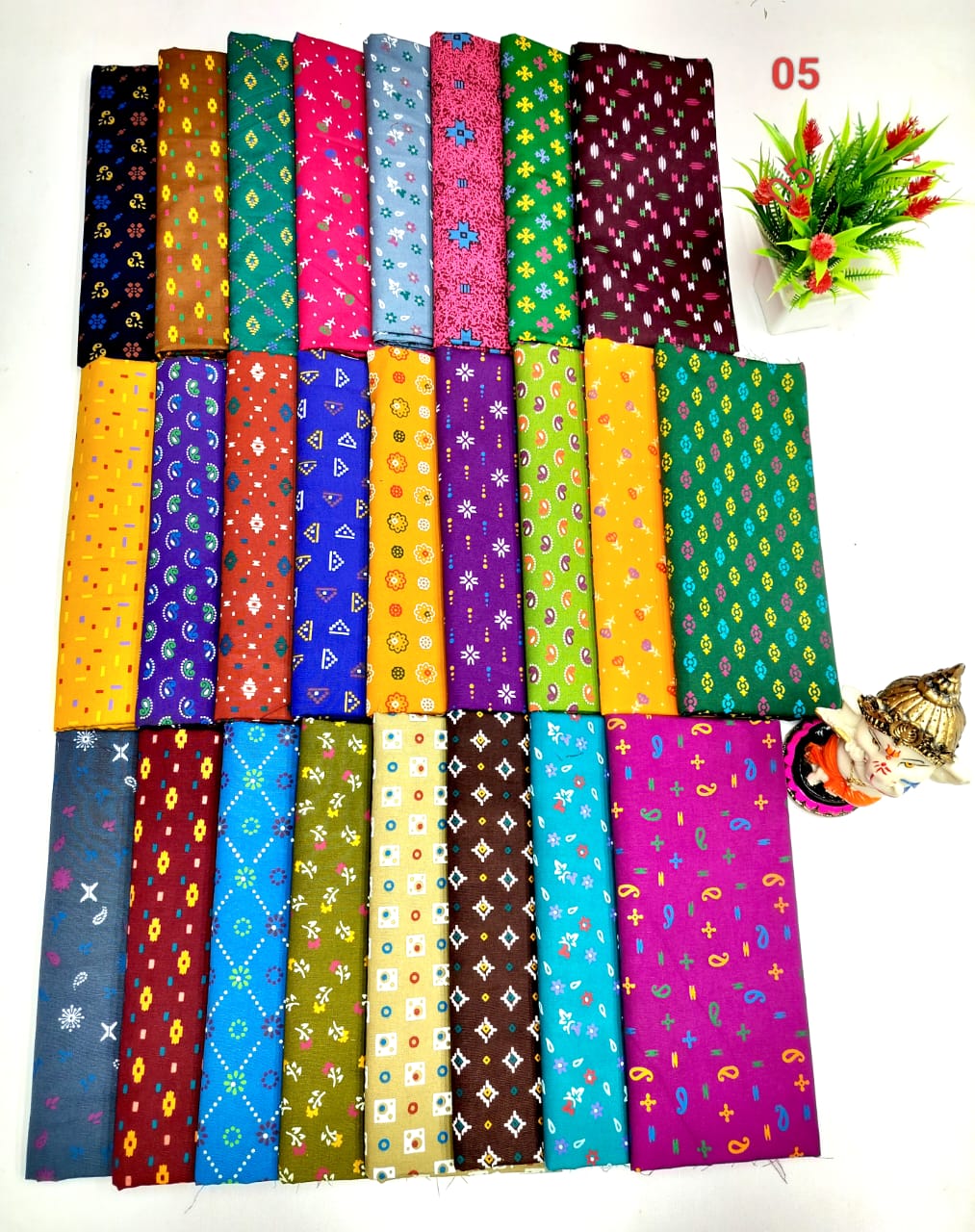 Kalamkari Print  Cotton blouse bits pack of 25