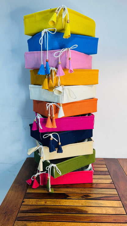 Jute Foldable Trays set of 10