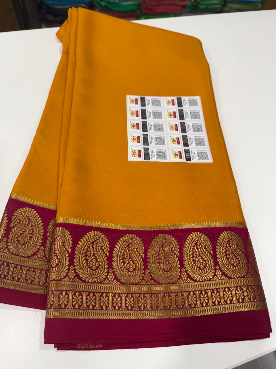 Mango Border Mysore Silk Sarees
