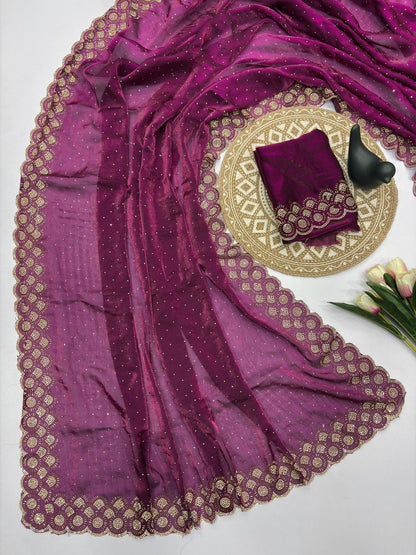 Chinon Silk Saree