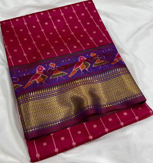 Patola Dual Tone Soft Silk Sarees