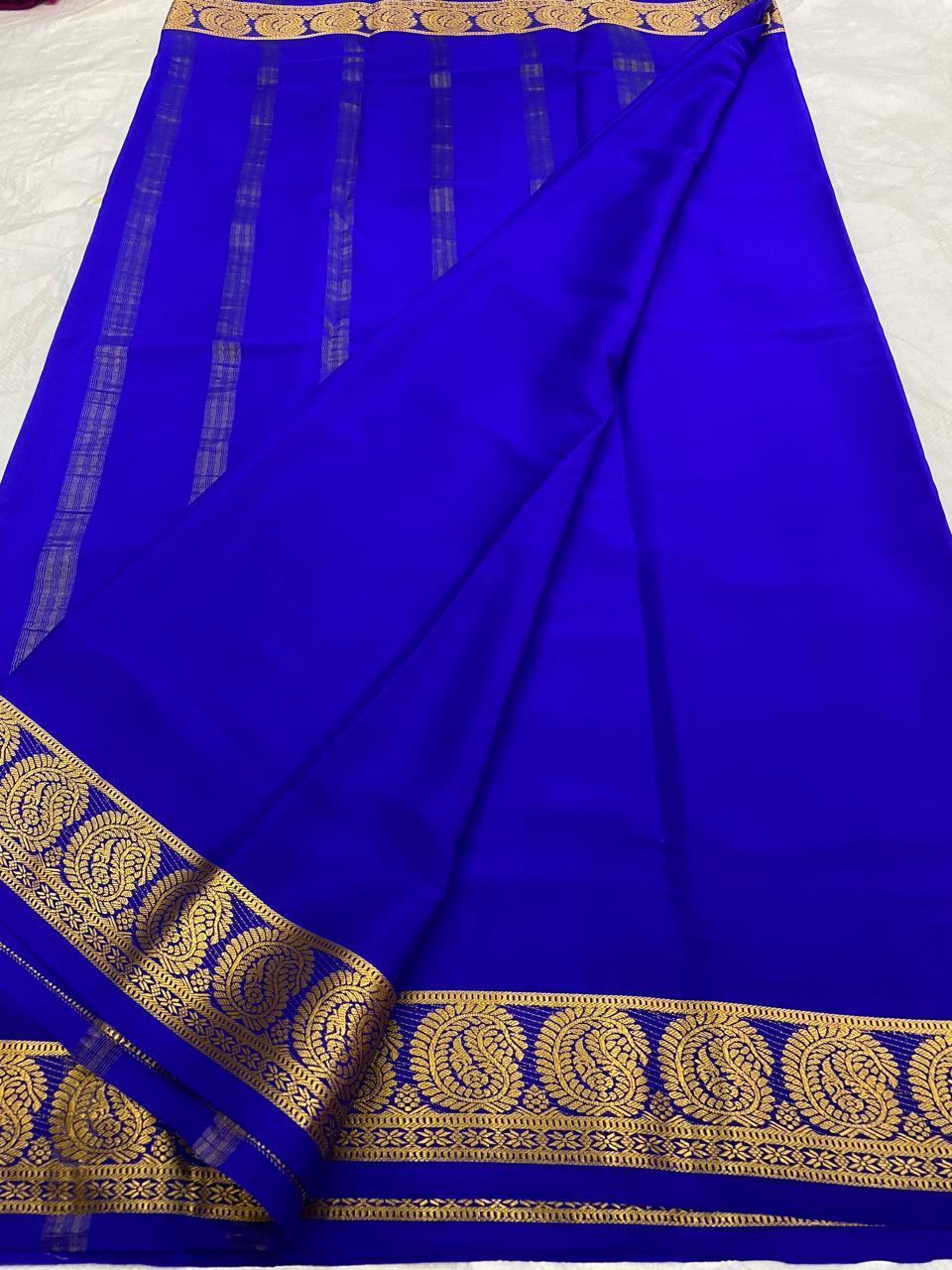 Mango Border Mysore Silk Sarees