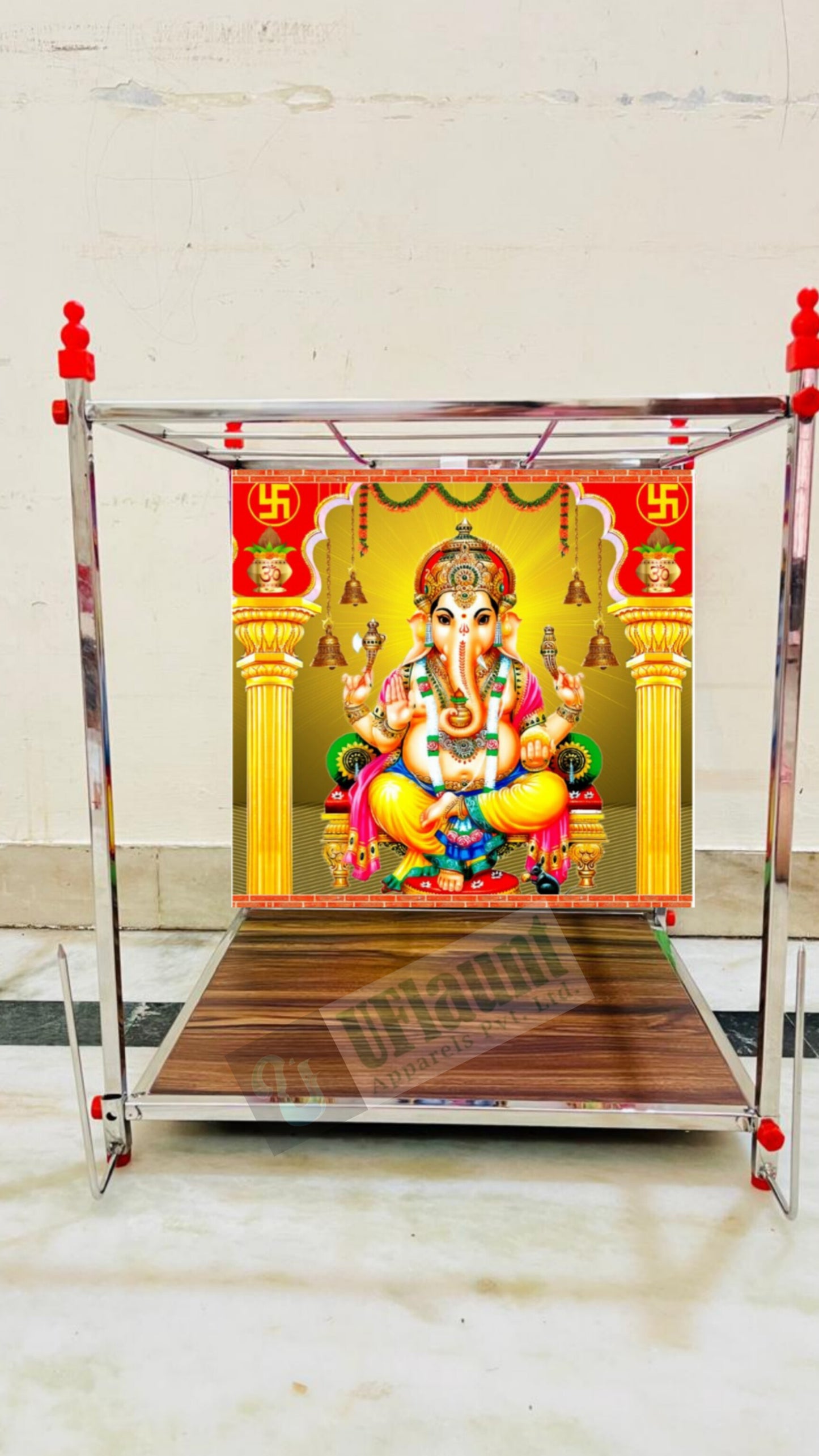 Foldable Pooja Mandapam Stainless Steel