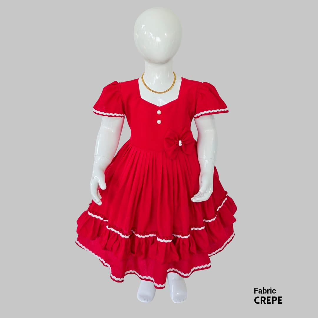 Christmas Kids Crepe Frocks