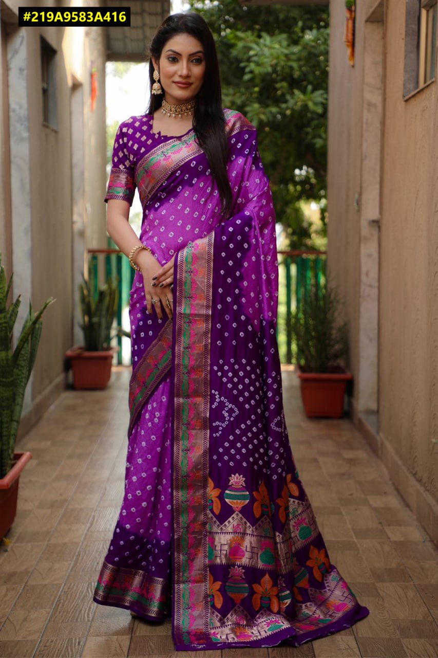 Bandhani Cotton Silk Sarees