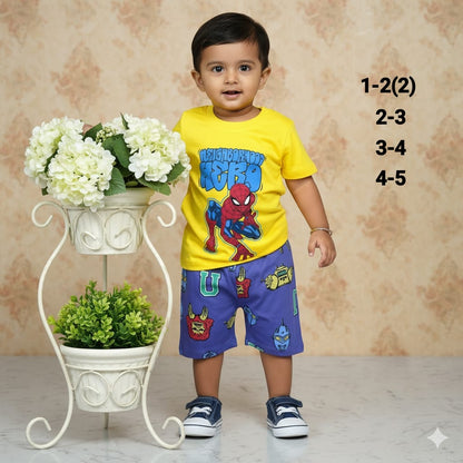 Boys Half Sleeve Cotton T Shirt and Shorts Sets