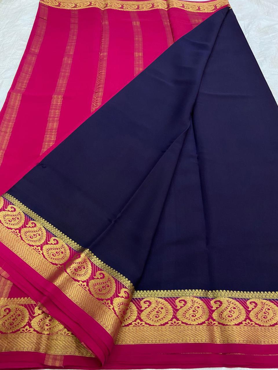 Mango Border Mysore Silk Sarees