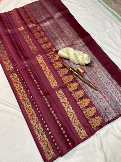 Trendy Borderless Kanchi Silk Sarees